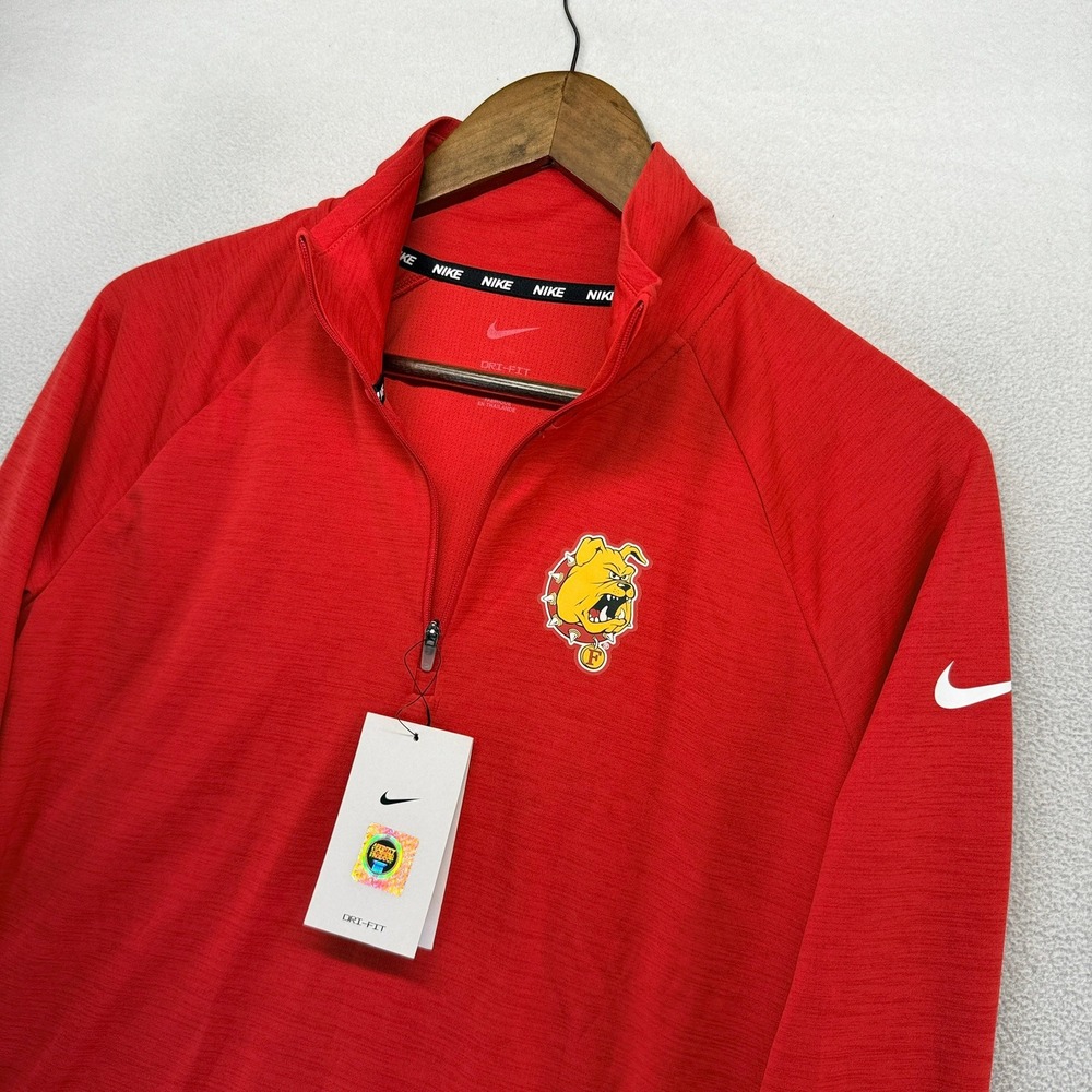 Ferris State Bulldogs Pullover Women's Small Red Pacer Half Zip University NEW